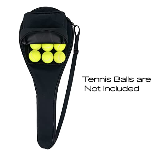 Tennis Bag Lightweight and Padded Tennis Rackets Cover with Adjustable Shoulder Strap - color: Black-Pocket, size: 31"x11.4"