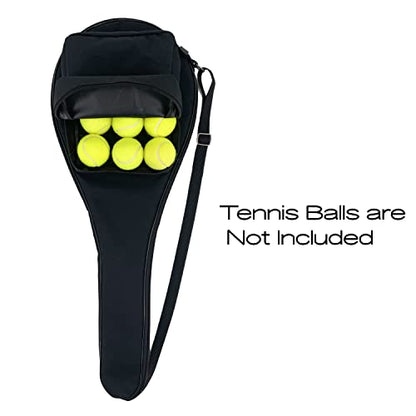 Tennis Bag Lightweight and Padded Tennis Rackets Cover with Adjustable Shoulder Strap - color: Black-Pocket, size: 31"x11.4"