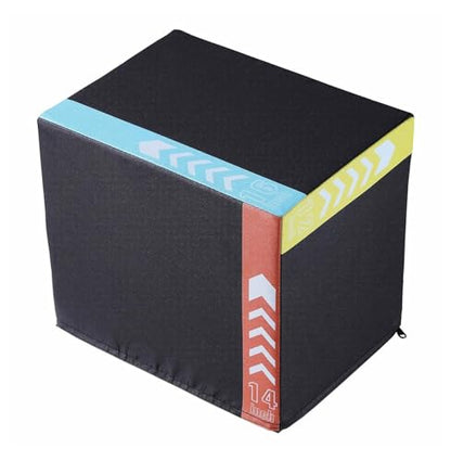 Plyometric Jump Box 3-in-1, 16/14/12 Inch - Cotton Plyo Box for Fitness, Agility & Strength Training - Anti-Slip Exercise Step Up Platform - Home & Gym