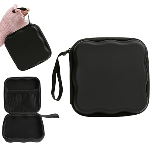Charger Cover Storage Bag, Waves Design Charger Protector Travel Storage Case, Earphone Wire Saver Cable Cord Organizer Wireless Earphone Storage Box, Black - color: Black