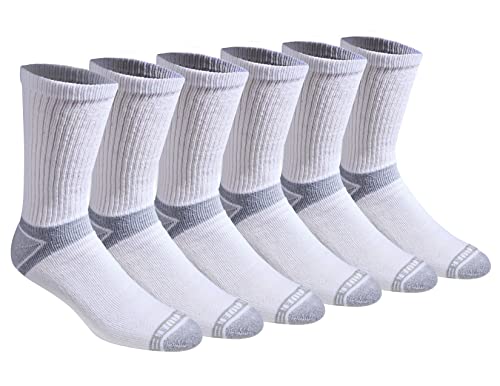 Eddie Bauer Men's Dura Dri Moisture Control Crew Socks (6 & 12 Packs) - color: White (6 Pairs)