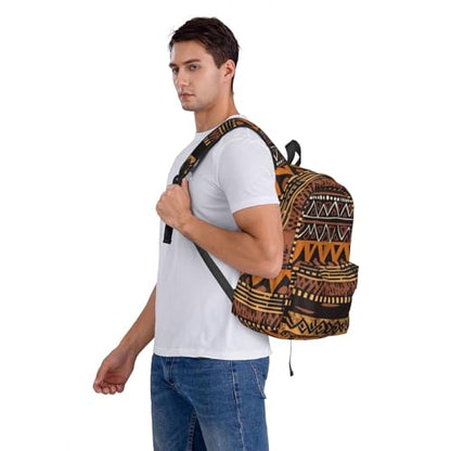 African Mud Cloth Tribal Travel Backpack for Men Women 15.6 inch Laptop Backpack Casual Daypack for Weekender - color: African Mud Cloth Tribal