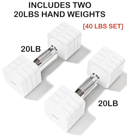 15LB 20LB 30LB 40LB 50LB Adjustable Dumbbell Set Free Weights Dumbbells Set for Women Men Hand Weights Sets Adjust Dumbbell Weight Sets for Home Gym Exercise Workout Strength Training Equipments - color: White