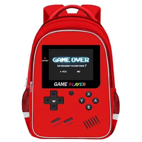 TILYTADLY School Backpack For Boys - Gamer Boys Backpack For Kids Children Teens Elementary Middle School - Ages 6-18，17″ - color: 3-red-backpack Only