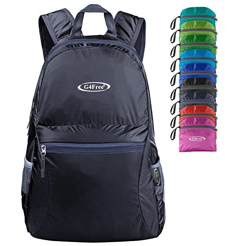G4Free 20L Lightweight Packable Backpack Travel Hiking Daypack Foldable Backpack for Men Women - color: A-dark Grey