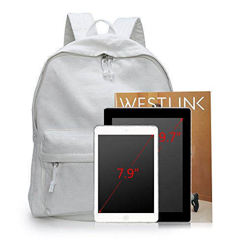 Zicac Canvas Backpack, Classic Basic Daypack, Lightweight Casual Travel Daypack Satchel Backpack Unisex