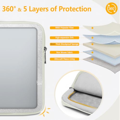 HYZUO 13 Inch Laptop Sleeve Bag Set for MacBook Air 13 M5/M4/M3/M2/M1 A3449 2026-2018, 13" MacBook Neo 2026 A3404, MacBook Pro 13 M2/M1 2026-2016, iPad Pro/Air 13, XPS 13, Surface Pro, Beige - color: Beige, size: 13 Inch
