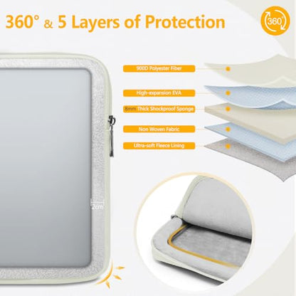 HYZUO 13 Inch Laptop Sleeve Bag Set for MacBook Air 13 M5/M4/M3/M2/M1 A3449 2026-2018, 13" MacBook Neo 2026 A3404, MacBook Pro 13 M2/M1 2026-2016, iPad Pro/Air 13, XPS 13, Surface Pro, Beige - color: Beige, size: 13 Inch