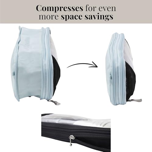 Baggallini Long Compression Cube - Lightweight Travel Accessory Compression Packing Cube for Travel - color: Pool