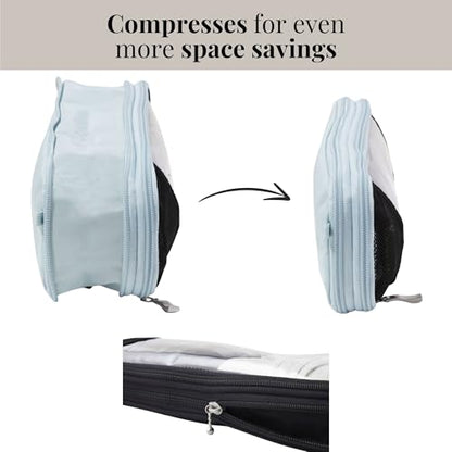Baggallini Long Compression Cube - Lightweight Travel Accessory Compression Packing Cube for Travel - color: Pool