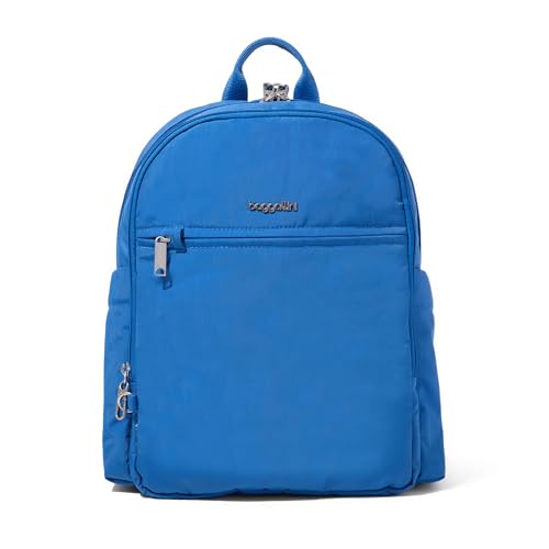 Securtex Anti-Theft Getaway Backpack - 9.4"x13"x5" Travel Safe Bag w/Locking Zippers, Slash-Resistant, RFID - color: Lapis