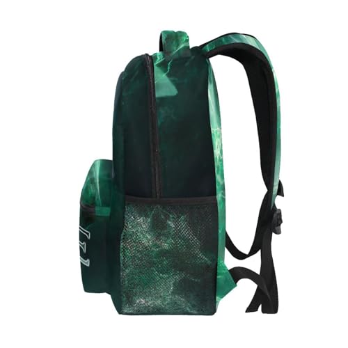 susiyo Custom Name Backpack Personalized School Bookbag Green Wolf Lightweight College Back Pack Travel Camping Casual Daypack for Teens Girls Boys Women Men - color: Custom Green Wolf