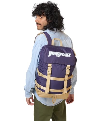 JanSport Skip Pack Backpack – 28L Capacity, Fits 13.5in Laptop, Large Main Compartment, Side Water Bottle Pocket – Ideal for Work & Travel, Amethyst Angst - color: Amethyst Angst