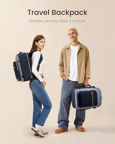 LOVEVOOK Travel Backpack for Women & Men, Airline Approved Carry On Luggage with 3 Packing Cubes, TSA Overnight Bags, Waterproof Personal Item Bag, Weekender Essentials Backpacks fits 17" Laptop - color: Dark Grey-light Grey-black, size: Large