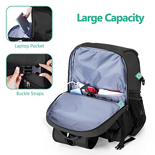 GOBUROS Basketball Bag, Soccer Equipment Bag with Ball & Shoe Compartment for Soccer Ball, Volleyball, Gym, Outdoor, Travel - color: Black