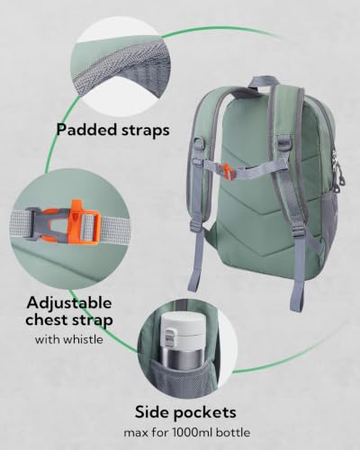 WATERFLY 12L Small Hiking Backpack: Day Pack Lightweight Travel Bag Camping Fitness Cycling Outdoor Sports Daypack For Women Men - color: Pea Green