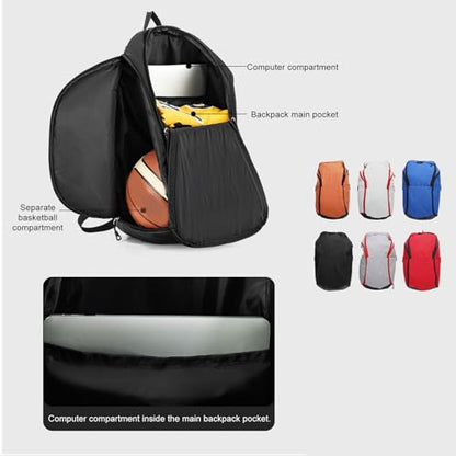 Basketball Backpack with Laptop Compartment, Large Capacity, Wet and Dry Segregation, Water, Lightweight Sports Backpack for Exercise Supplies and Daily Commute - color: Blue