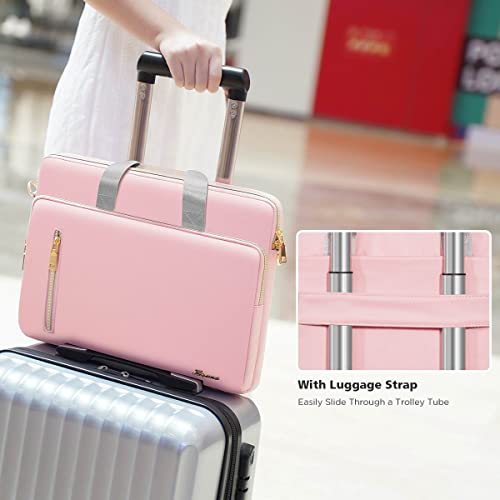 KIZUNA Laptop Bag Case 14 Inch Shoulder Sleeve Briefcase For 15" Macbook air M3 2024 M2/IdeaPad Slim 3i 14"/14" Yoga Slim Pro X/14 Lenovo IdeaPad 3i Gen/Flex 5/14.4" Surface Laptop Studio 2,Pink - color: Pink, size: 14 Inch