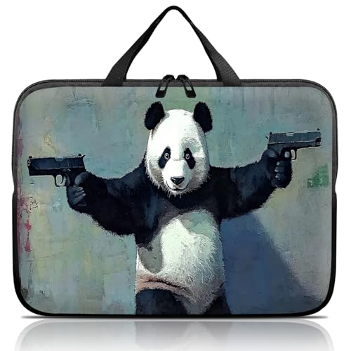 14 15 15.4 15.6 inch Laptop Handle Bag Computer Bag, Pouch Holder Notebook Sleeve Cover Soft Case Compatible for Dell,Lenovo,Toshiba HP, Asus Notebook-Panda - color: Panda
