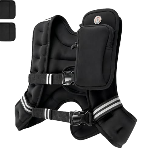 Weighted Vest for Men Women, 12LB/16LB Weight Vest with Reflective Strips, Strength Training Running for Running, Training Workout, Jogging, Walking - size: Double deduction-16LB