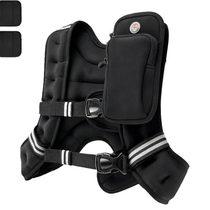 Weighted Vest for Men Women, 12LB/16LB Weight Vest with Reflective Strips, Strength Training Running for Running, Training Workout, Jogging, Walking - size: Double deduction