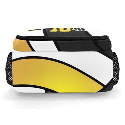 Volleyball Yellow Black Shoulder Backpack Bag for Sports Travelling Hiking Camping - color: Muilti 2