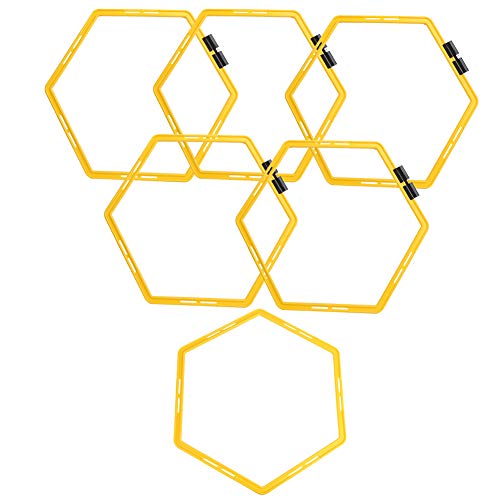 CHICIRIS 6Pcs Agile, Polygon Physical Training Equipment with Link Buckle for Easy Carry, Bright Color for Football Basketball Baseball Tennis Sports