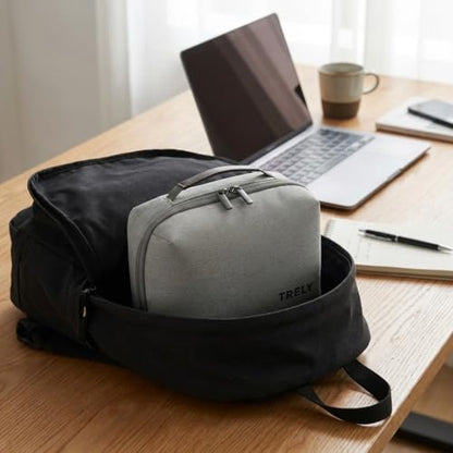 Electronics Organizer for Chargers, Cables, Power Bank, USB Drives & Tech Accessories – Travel Tech Pouch with 2 Reusable Cable Straps, Water-Resistant Travel Case for Backpack & Carry-On