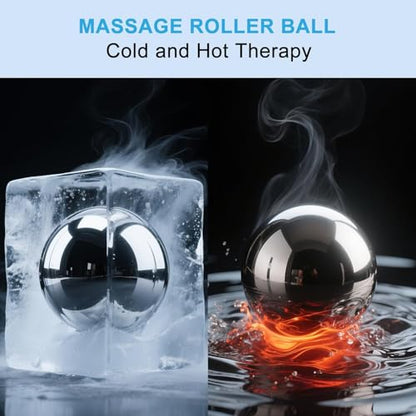 iECO Cold Massage Roller Ball - Ice Roller Ball for Muscles Deep Tissue, Cold & Heat Therapy, Plantar Fasciitis Roller - color: Blue+black
