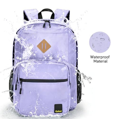 Goloni Lightweight Laptop Backpack 1.1Lbs, 26L Wear-Resistant Water Resistant Backpack with Laptop Compartment for Men Women - color: Light Purple
