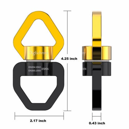 Swing Swivel Heavy Duty, Spinning Swing,Tree Swing Spinner with 35KN Capacity for Aerial Swivel,Rock Climing Swivel, Children's Swing,2 Pack - style: Black Gold-2 Pack