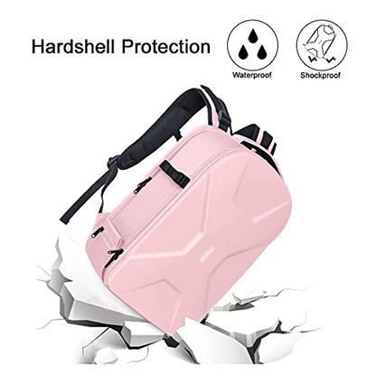 MOSISO Camera Backpack, DSLR/SLR/Mirrorless Photography Camera Bag 15-16 inch Waterproof Hardshell Case with Tripod Holder&Laptop Compartment Compatible with Canon/Nikon/Sony, Pink - color: Pink