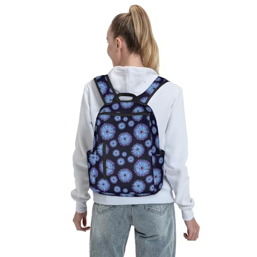 Laptop Backpack Tie Dye Blue Purple, Cushioned Back Panel, Front Zip, for Daily Commute & Outdoors - color: Picture (829)