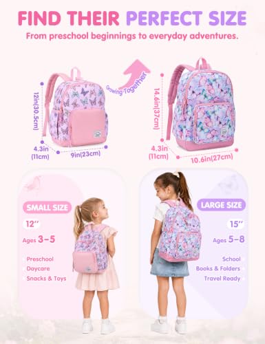 VASCHY Kids backpacks, Cute Lightweight Water Resistant Preschool Backpack for Boys and Girls Chest Strap | Cute - color: Butterflies, size: Small (4-6 Yrs) - 15'' H
