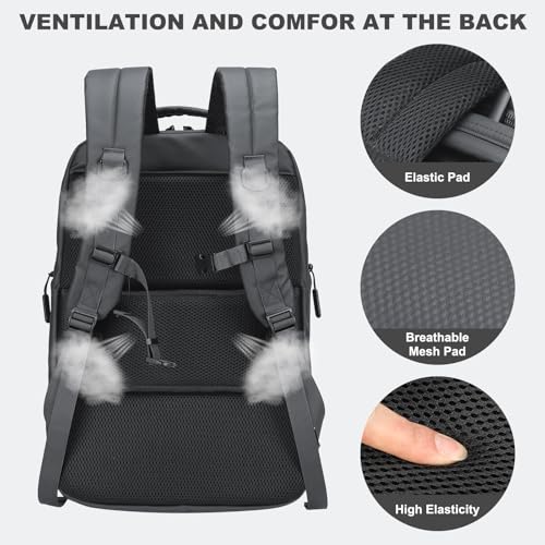 DTGN 30L 17 Inch Business Laptop Backpack Water Resistant Gray - color: Gray