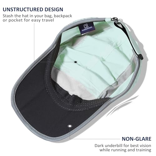 GADIEMKENSD Reflective Folding Outdoor Hat Unstructured Design UPF 50+ Sun Protection Sport Hats for Womens and Mens - color: Mint Green