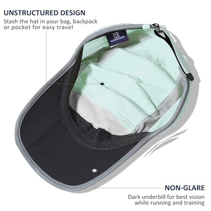 GADIEMKENSD Reflective Folding Outdoor Hat Unstructured Design UPF 50+ Sun Protection Sport Hats for Womens and Mens - color: Mint Green