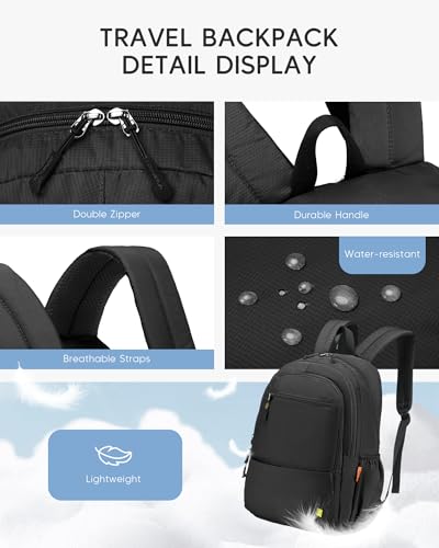 Airlines Personal Item Bag 17x10x9 Travel Backpack Carry On Flight Approved Lightweight Causal Bookbag for College (Gery) - color: Grey