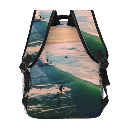 Travel Backpack Beach Surf Carry on Backpack Lightweight Business 15.6inch Laptop Backpack for Men Women - color: Beach Surf