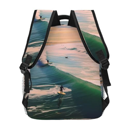 Travel Backpack Beach Surf Carry on Backpack Lightweight Business 15.6inch Laptop Backpack for Men Women - color: Beach Surf