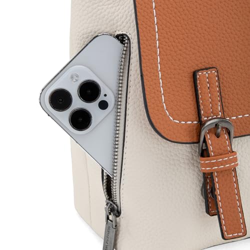 Montana West Small Womens Backpack Vegan Leather Mini Backpack Purse for Women Cute Convertible Shoulder Bag - color: Beige
