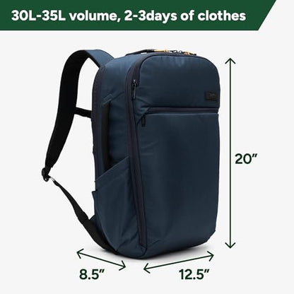 Halfday Roamer All-in-One Travel Backpack: 15” Laptop Compartment, Built-In Shoe/Laundry Pouch (Magnetic Sternum Strap, Padded Shoulder Support), Weekend & Business Trip Carry-on Bag, Marine - color: Marine