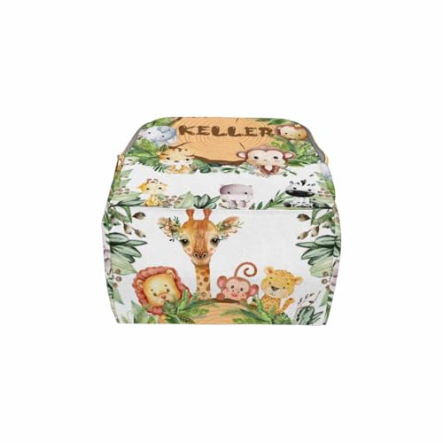 Customized Diaper Bag with Name, Flower Print Personalized School Bag, Monogram Nappy Backpack with Thermal Pockets for Adults Kids, Large Capacity Waterproof Diaper Bag, Travel Gifts - color: Color-2