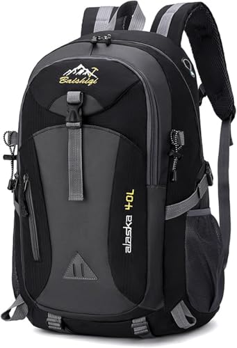 40L Hiking Backpack, Lightweight Daypack for Men,40 l waterproof Rucksack, Breathable Backpack with Multi Pockets for Camping Walking Commuting Outdoor Short Trips - Black - color: Black
