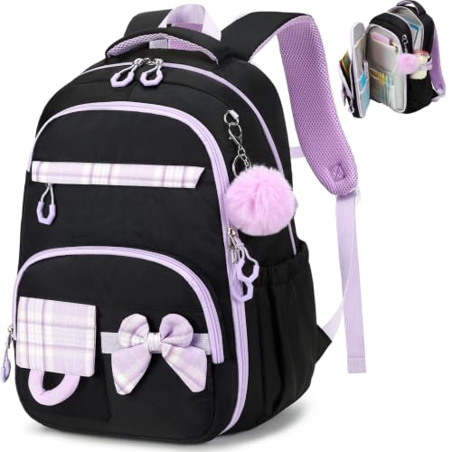 Bluboon Kids Backpack Boys Camo Bookbag Teens Elementary School Bag Daypack Travel Back Pack Middle school (Purple Black) - color: Purple Black
