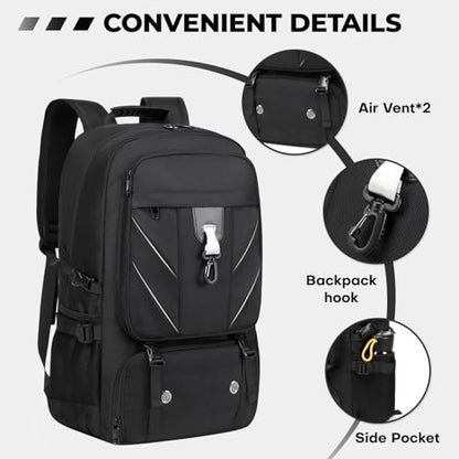 17.3 Inch gym backpack with Shoe Compartment,60L Water Resistant Anti Theft Backpacks with USB Charging Port, Airline Approved Carry on Bag Multiple Compartments,for Men Women Travel - size: 17.3 inch Travel Backpack
