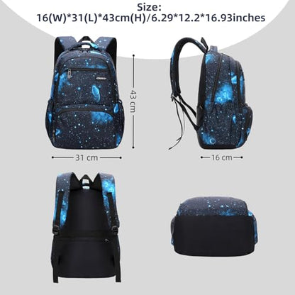 MITOWERMI Kids Backpack for Boys Girls Elementary School Backpacks Boys Children Bookbags Primary Kindergarten Backpack Galaxy Black Blue - color: Galaxy Black-blue