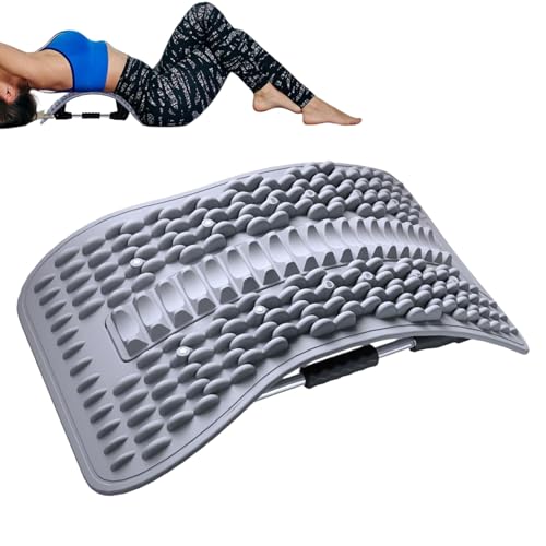 Back Stretcher - Adjustable Multi-Level Support, Ergonomic Arch Design, Muscle Relaxation Tool, Spine Alignment Device | Yoga Stretching Accessory with Pain Reliefs Function for Home, Offices Session - color: Gray