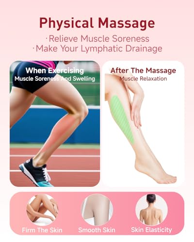 Massage Roller for Legs,21 Wheel Circular Leg Clamp+3 Wheel Massage Roller Stick Lymphatic Massage for Relieve Soreness Stiffness Tight Muscles Deep Tissue-Blue - color: Blue