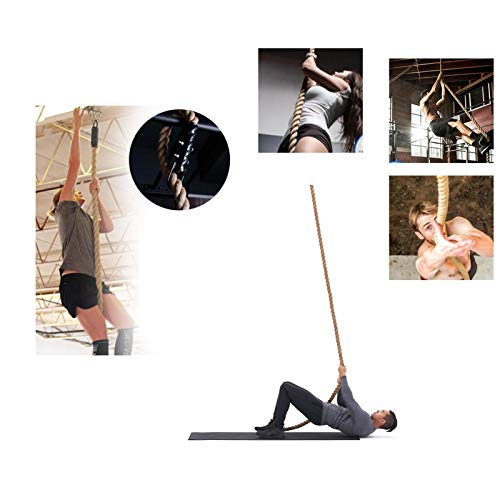 2Pcs Climbing Rope Clamp, 2.0” Rope Attachment Hook Accessories, Rope Clasp for Rope Climb, Climbing Training Garage Home Gym Workout Fitness Strength Training (2.0" 2PCS Black)